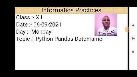 Class XII Informatics Practices 06 09 2021 By Mr  Praveen Singh