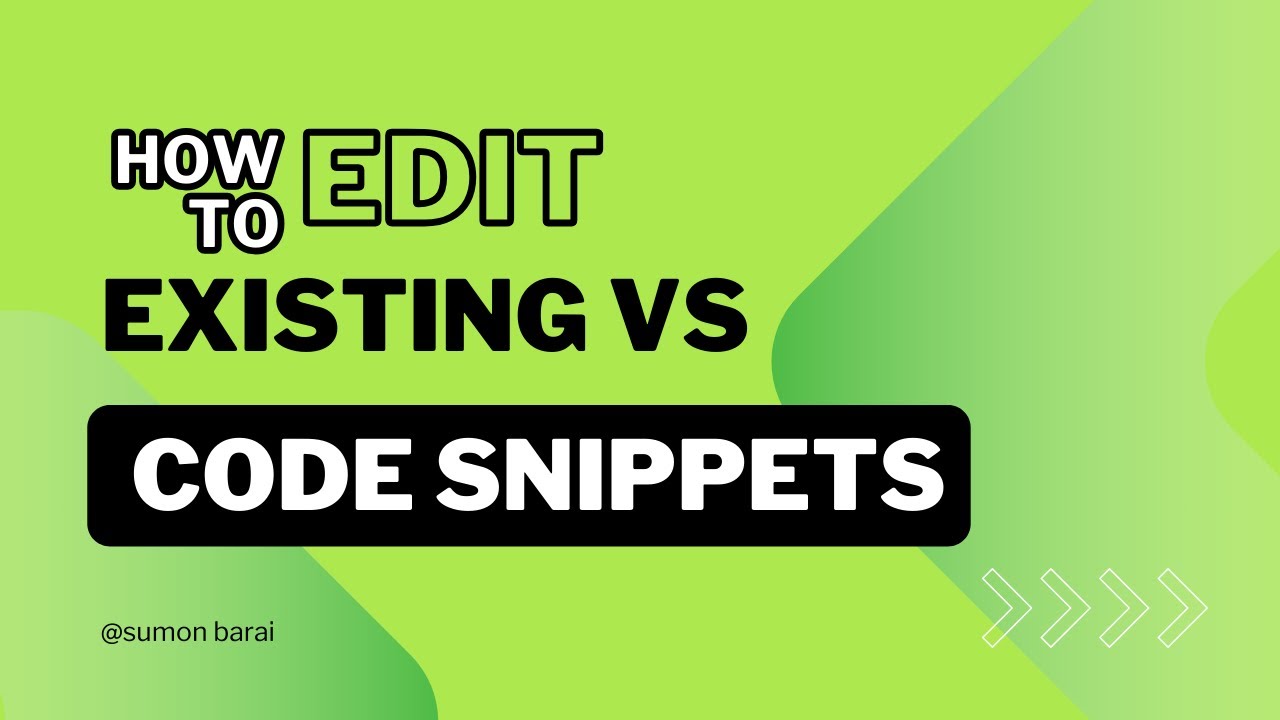 How to edit existing VS Code Snippets - YouTube
