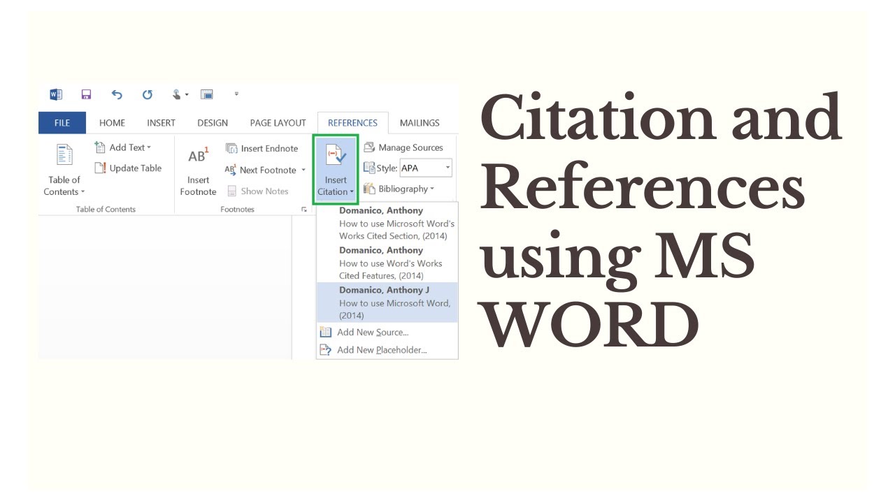 what is a citation on word