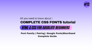 CSS Fonts Full Tutorial in Urdu | Font Family, Google Fonts, Pairing & Shorthand (Beginner Friendly)