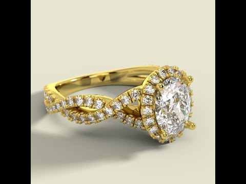 Oval-cut Diamond Ring Rendered Animation | Solidworks Visualize Jewelry