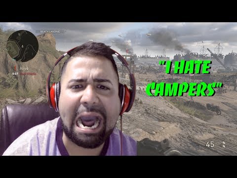 I HATE CAMPERS!!! (CALL OF DUTY: WWII - HQ 24-7 RANKED)