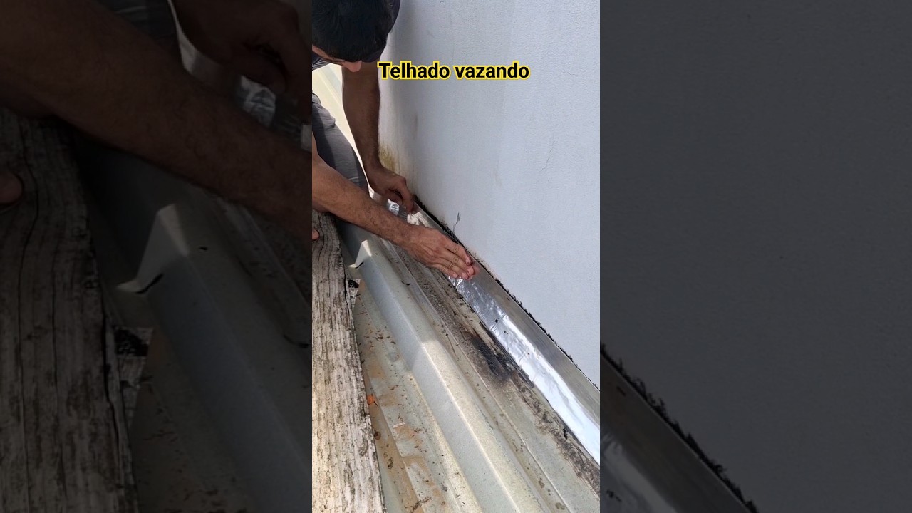 UMA DAS FORMAS DE CONSERTAR VAZAMENTO EM TELHADO #shorts #youtubeshorts #construcao #obras #dicas