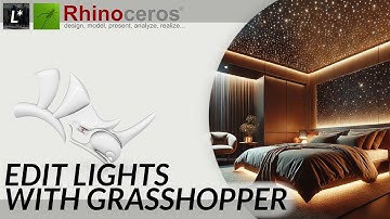 Adjust model lights with Grasshopper - Component explained - With example - Grasshopper 1 - Rhino 8