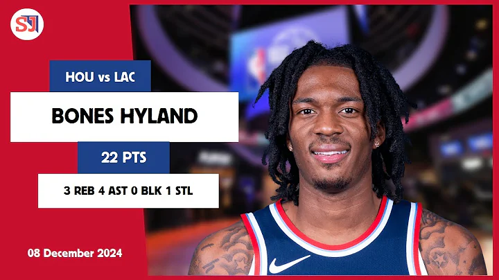 BONES HYLAND 22 PTS vs HOU 08 Dec 24-25 LAC Highlights