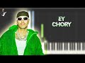 Feid - Ey Chory | Instrumental Piano Tutorial / Partitura / Karaoke / MIDI