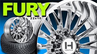 22x10 Chrome Hostile Fury Wheels | 305/45R22 Atturo Trail Blade X/T Tires