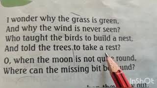 Class 2 Subject English Reader Lesson 21 Poem