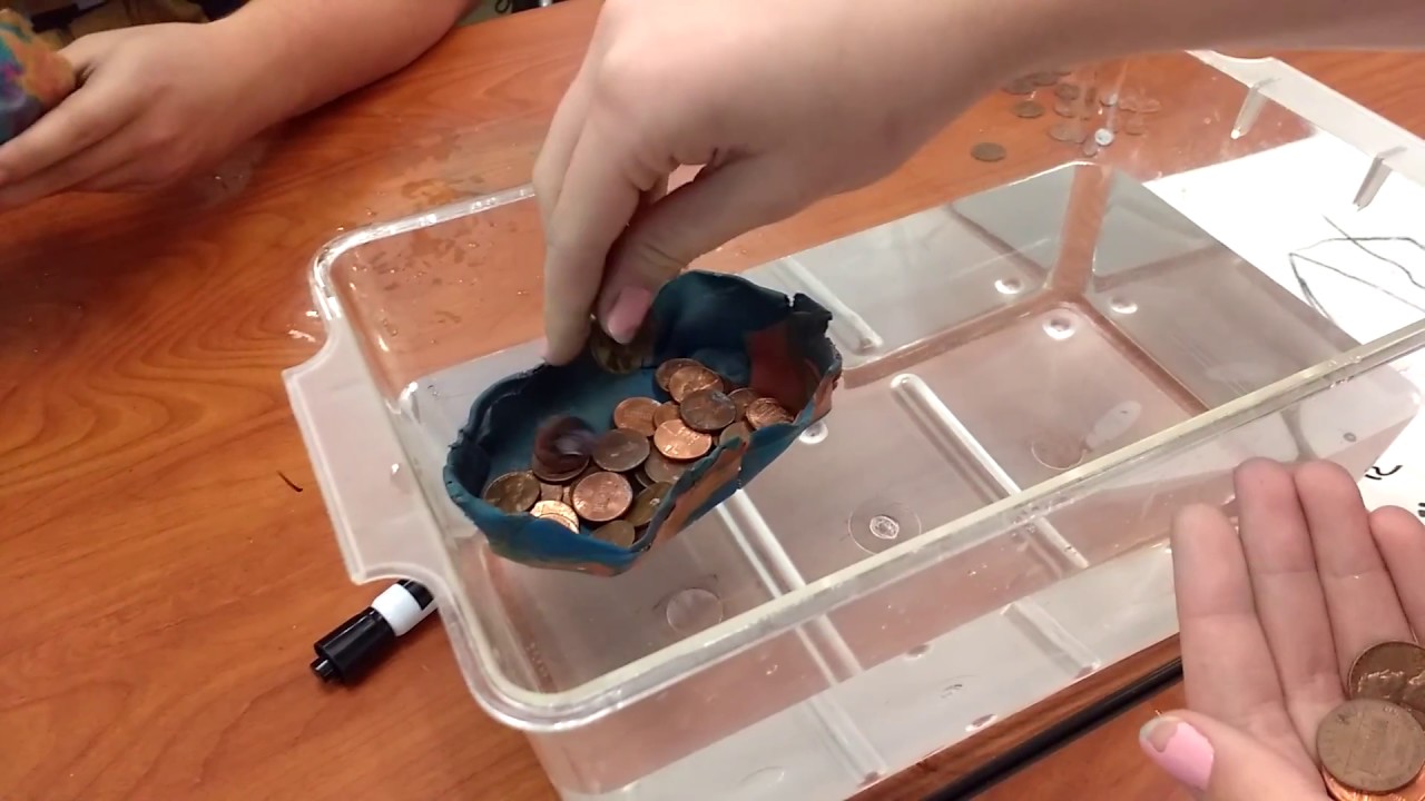 buoyancy experiment: clay boat - youtube