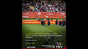 A Raucous Welcome To Harambee Stars Players As They Make Their Way Into Kasarani Stadium 