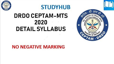 DRDO MTS Detailed Syllabus -2019-20||CBT Tier1 & CBT Tier2