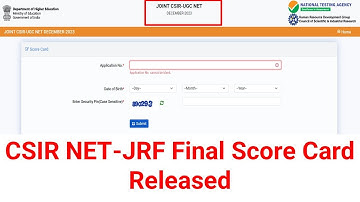 CSIR NET/JRF DEC 2023 Latest UPDATE || Final Score Card Released |
