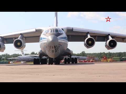 Посадка огромного Ил-76МД на грунт