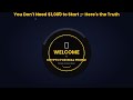 You Don't Need $1,000 to Start — Here's the Truth