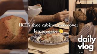 home organization + IKEA shoe rack | silent vlog &amp; easy lemon cake