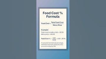 Food Cost % Formula 💲