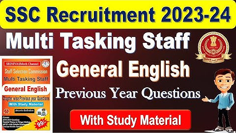 SSC MTS General English Previous Year Question with Study material for all Aspirants by SRINIVASMech