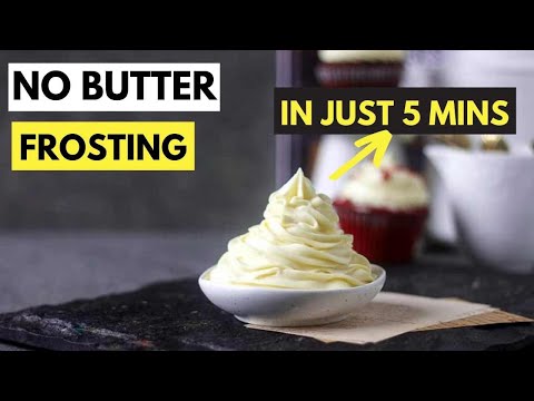 {NOT TOO SWEET} Easy Vanilla Frosting recipe (without butter) for cupcakes/cakes