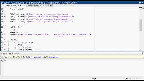[Part1] MEP311 Matlab Project - 2D Heat Conduction Problem Solver