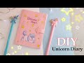 How to make unicorn diary with paper without cardboard  diy unicorn diary without gluegun  unicorn