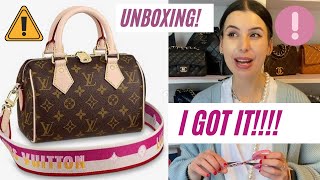 LOUIS VUITTON SPEEDY 20 UNBOXING!!😱- monogram pink strap!!!! rare! 2022 LV  