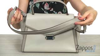 whitney polished leather top handle satchel