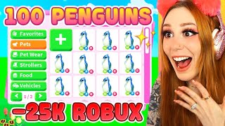 Opening 100 LEGENDARY KING PENGUINS!! Roblox Adopt Me Egg Hatching