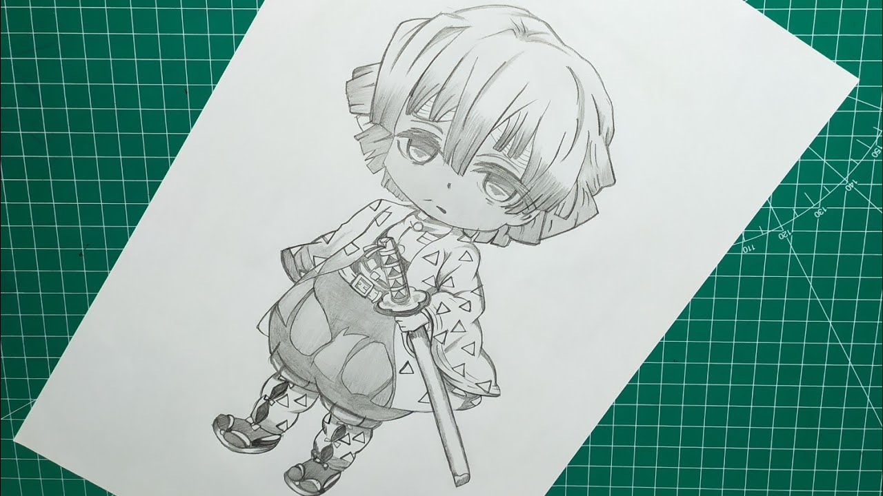 Easy anime drawing | how to draw anime Chibi Zenitsu Agatsuma for