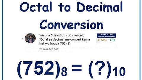 Octal to Decimal Number conversion In Hindi - 2021-5 |How to Change Octal to Decimal