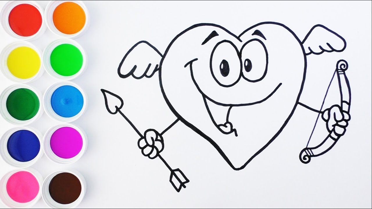 Como Dibujar Y Colorear Un Corazon Feliz Dibujos Para Ninos Y