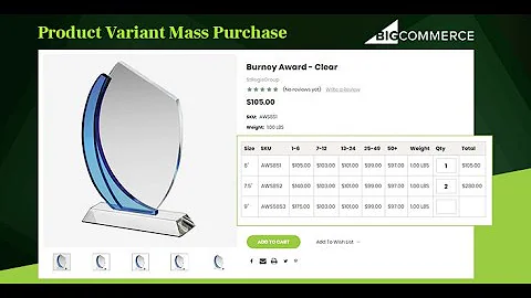 BigCommerce Product Variant Bulk Discount Pricing Table Mass Purchase