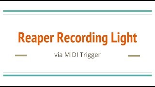 MIDI controlled Recording light for Reaper