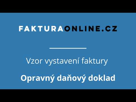 Vzor faktur - Opravný daňový doklad