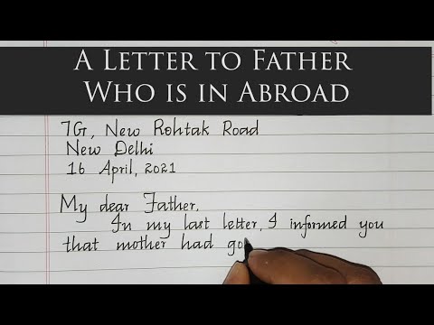 A Letter to father who is in abroad informing about family/Informal Letter Writing/Neat Handwriting