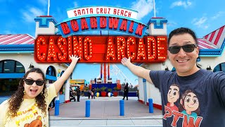 Our First Time EVER at Casino Arcade! Santa Cruz Beach Boardwalk Arcade!