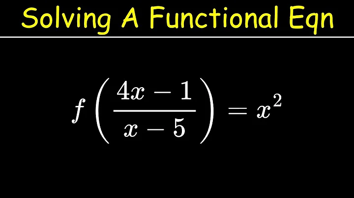 How To Solve A Functional Equation - Made Easy