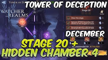 Tower of Deception Stage 20 + Hidden Chamber 4 (December) | Watcher of Realms