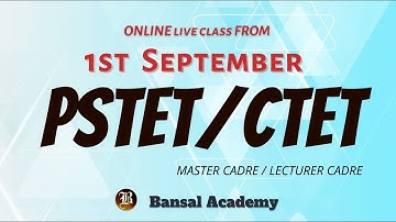 PSTET New Notification | CTET  Notification | Master Cadre | Batch Announcement | Bansal Academy