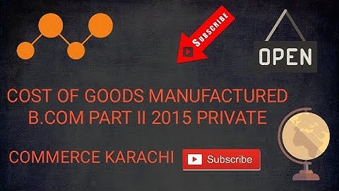 Cost of Goods Manufactured / Manufacturing Concern. B.com part II 2015 Private