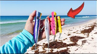 Casting BIG Lures on the Beach for HUGE Fish!!