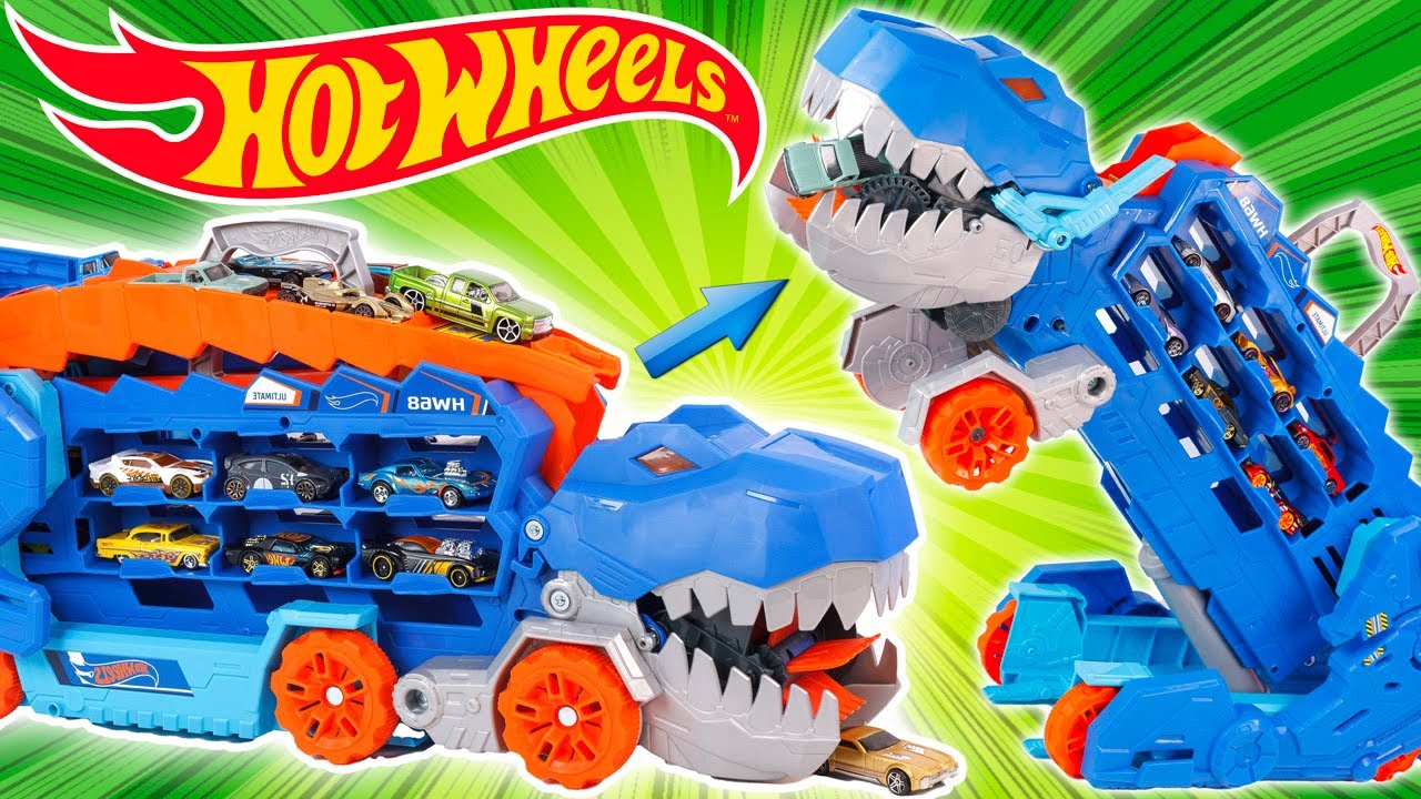 HOT WHEELS City Camion Transporteur T-REX Ultime ! ULTIMATE T-REX  TRANSPORTER se transforme en dino 