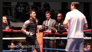 CONOR BENN Shadowboxes and Works The Pads At Media Workout