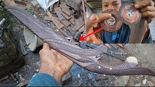 Turns out it's very easy,, how to carve a machete sheath and handle using a hand grinder