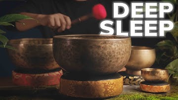 Rarest Antique Tibetan Singing Bowl with Gentle Rain | 1 Hour Sound Bath for Deep Sleep & Relaxation