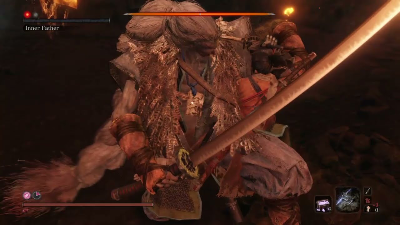 Sekiro vs Inner Father - no damage + demon bell - YouTube