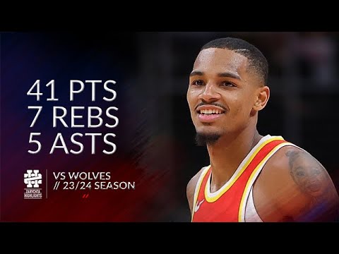 Dejounte Murray 41 pts 7 rebs 5 asts vs Wolves 23/24 season