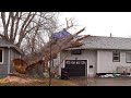 Dangerous Idiots Tree Felling With Chainsaw, Heavy Tree Removal Fails Falling On Houses