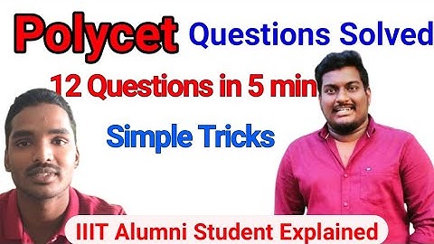2021 Polycet questions explained | 12 questions in 5 minutes | simple Tricks Polycet #sstech.in