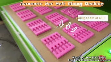 Automatic Hot Melt Gluing Machine | Gluing 12 pcs Small PE Foam Parts at a time