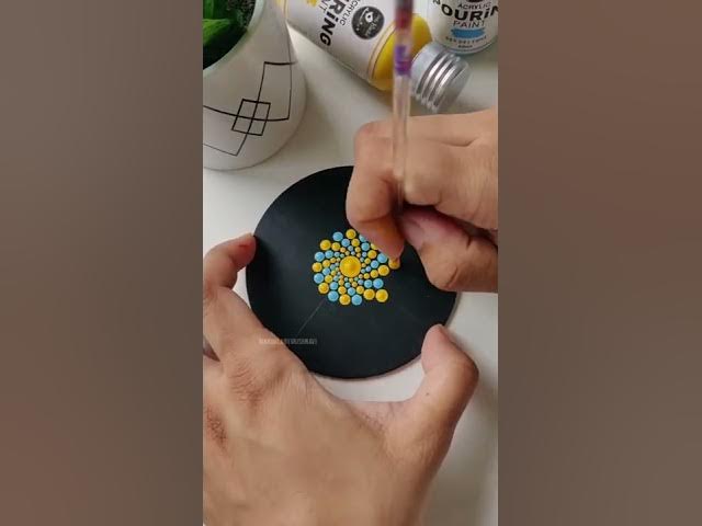 Relaxing Mandala work 😍Have you tried our Pouring Paints for Dot Mandala yet?